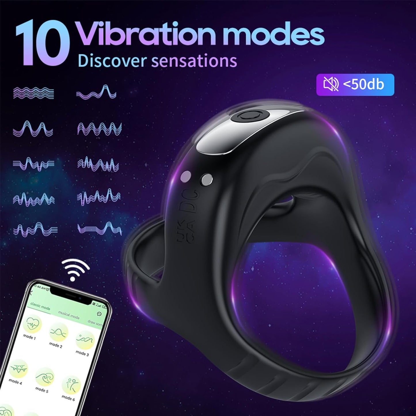 Strong Vibration Dual Band Cock Ring