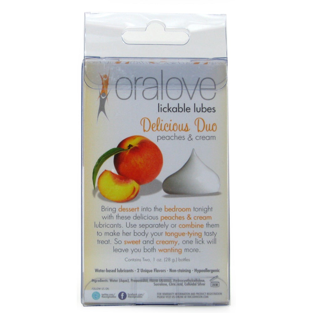 Oralove Delicious Duo Lickable Lube - Peaches and Cream