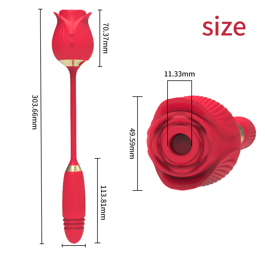 Rose Vibrator with Dildo