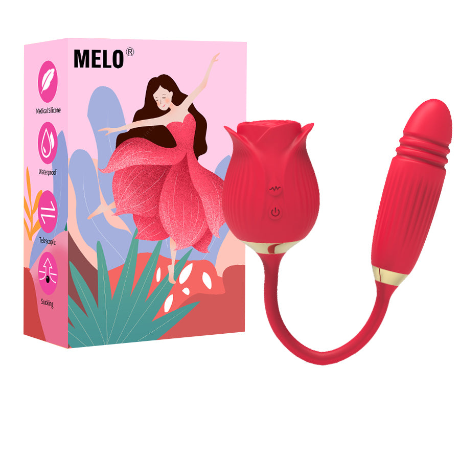 Rose Vibrator with Dildo